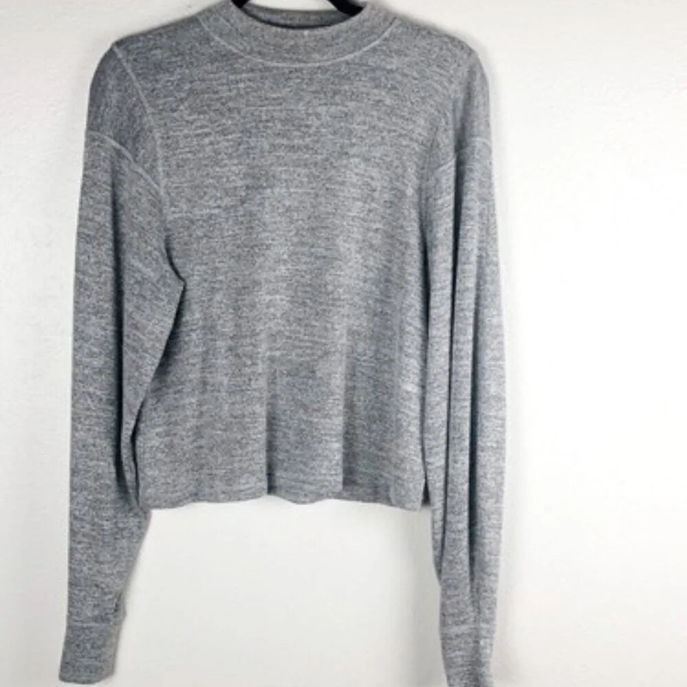 Rag & Bone Bigsby Heather Grey Blouse Balloon Long Sleeve - Size Medium - Picture 2 of 6